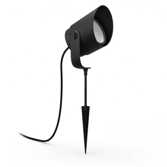 Extensie spot LED RGB pentru exterior Philips Lily XL Hue, 15W (80W), 1050 lm, lumina alba si colorata, IP65, metal, Negru