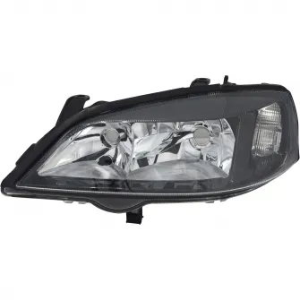Far stanga fata halogen TYC, pentru Opel Astra G 1998-2005 culoare Negru