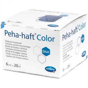 Fasa elastica autoadeziva Hartmann, Peha-haft, Albastru, 6 cm x 20 m