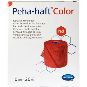 Fasa elastica autoadeziva Hartmann, Peha-haft, rosu, 10 cm x 20 m