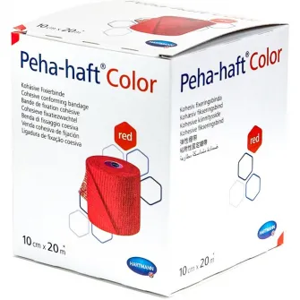 Fasa elastica autoadeziva Hartmann, Peha-haft, rosu, 10 cm x 20 m