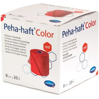 Fasa elastica autoadeziva Hartmann, Peha-haft, rosu, 8 cm x 20 m