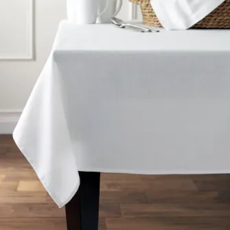 Fata de masa damasc Kotonia Home, 100% bumbac, 450 GSM, 150X240 cm, alb