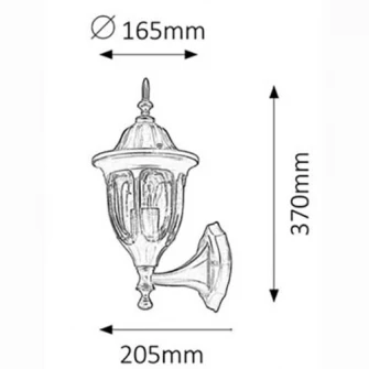 Felinar iluminat exterior Rabalux Milano, E27, 1x60W, Negru