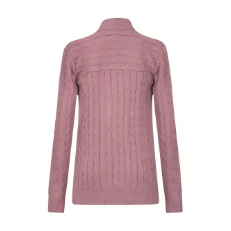 FELIX HARDY, Cardigan din amestec de bumbac cu model torsade, Roz prafuit, S