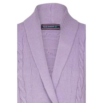 FELIX HARDY, Cardigan din amestec de bumbac cu model torsade, Lila, S