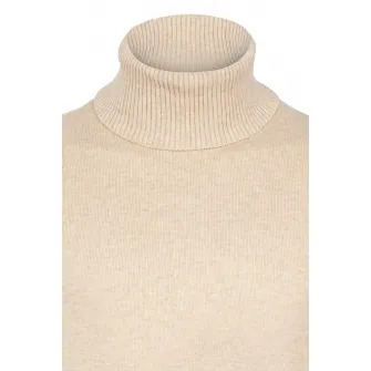 Felix Hardy, Pulover de bumbac cu guler inalt, Bej deschis, 2XL