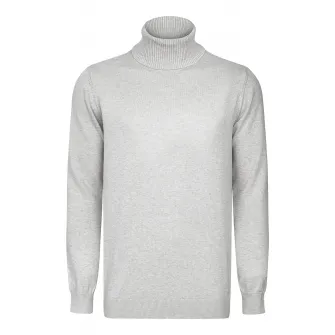 Felix Hardy, Pulover de bumbac cu guler inalt, Gri deschis melange, 2XL