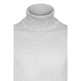 Felix Hardy, Pulover de bumbac cu guler inalt, Gri deschis melange, 2XL