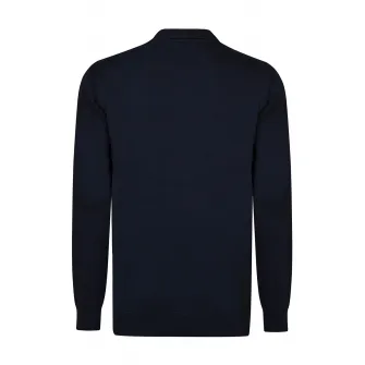 Felix Hardy, Pulover polo de bumbac cu decolteu in V, Albastru ultramarin, M
