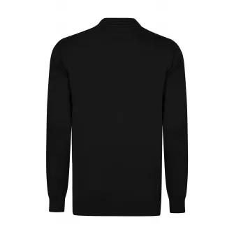 Felix Hardy, Pulover polo de bumbac cu decolteu in V, Negru, M