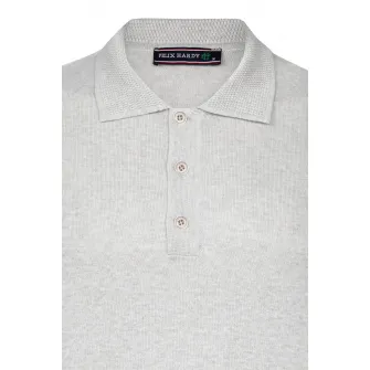 Felix Hardy, Pulover polo de bumbac, Gri deschis melange, M