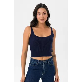Felix Hardy, Top crop cu aspect striat, Bleumarin, XL