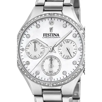 Festina, Ceas cronograf de otel inoxidabil, Argintiu
