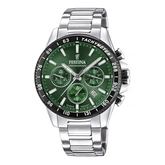 Festina, Ceas cronograf din otel inoxidabil, Argintiu