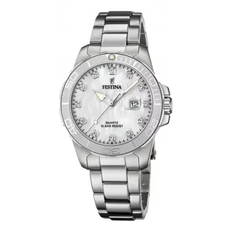 Festina, Ceas din otel inoxidabil cu cadran cu logo, Argintiu