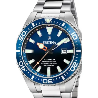 Festina, Ceas din otel inoxidabil cu cadran cu logo, Argintiu