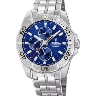 Festina, Ceas din otel inoxidabil cu functii multiple, Argintiu