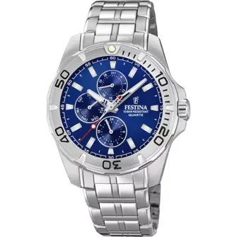 Festina, Ceas din otel inoxidabil cu functii multiple, Argintiu