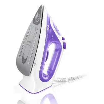 Fier de calcat Braun TexStyle 3 SI3042VI, 2350 W, abur variabil 45g/min, jet de abur 160g/min, rezervor 270 ml, tehnologie FreeGlide 3D, talpa Super Ceramic, Alb/Mov