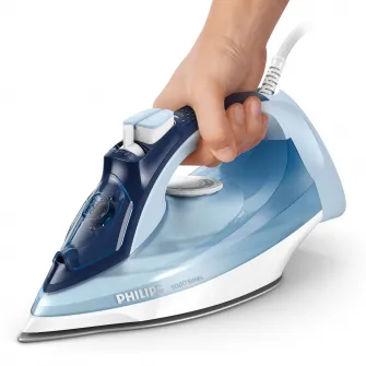 Fier de calcat cu abur Philips PowerLife Series 5000 DST5030/20, 2400 W, 180 g abur, rezervor de apa 320 ml, albastru
