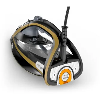 Fier de calcat cu abur Tefal Ultimate Pure FV9847E0, 3200W, abur 260g/min, 350ml, colector anticalcar, oprire automata, Negru/auriu