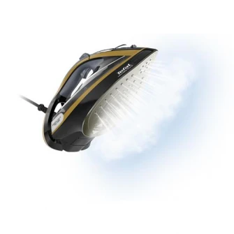 Паровой утюг Tefal Ultimate Pure FV9865, 3000 Вт, 250 г / мин, 350 мл, автоотключение, черный / золотой