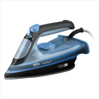 Fier de calcat FreeStyle 3 FI3194BK, 2400W, jet de abur 200g/min, abur variabil 0-45 g/min, talpa SuperCeramic, rezervor 270 ml, tehnologie FreeGlide, oprire automata, sistem antipicurare, albastru