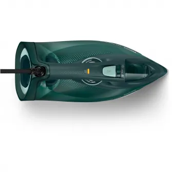Fier de calcat Philips Azur DST7050/70, 2800W, debit de abur continuu de 50g/min si jet de abur de 250 g, talpa SteamGlide Elite, rezervor de 300ml si sistem de curatare automata cu rezervor integrat pentru calcar, oprire automata de siguranta, verde