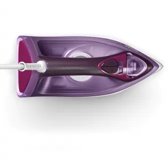Fier de calcat Philips DST3041/30 seria 3000, 2600W, talpa ceramica, abur 40 g/min, jet de abur 200 g, capacitate rezervor 300ml, glisor anticalcar, sistem anti picurare, cutie de depozitare rezistenta la caldura, Mov