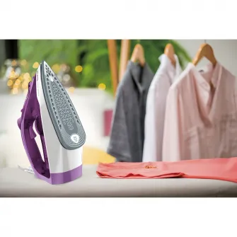 Fier de calcat Tefal Express Steam FV2836E0, 2400W, jet de abur 165 g/min, abur variabil 0-35 g/min, 270 ml, violet
