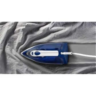 Fier de calcat Tefal Express Steam FV2838E0, 2400W, jet de abur 180 g/min, abur variabil 0-40 g/min, 270 ml, functie anticalcar, alb/albastru