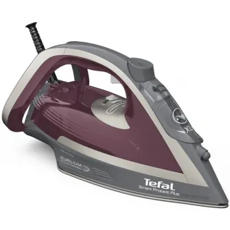 Fier de calcat Tefal Smart Protect Plus FV6870E0, 2800 W, talpa Durilium AirGlide, jet de abur 260 g/ min, oprire automata, functie anti-calcar, violet/ alb