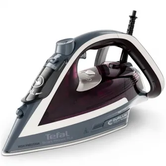 Fier de calcat Tefal Smart Protect Plus FV6870E0, 2800 W, talpa Durilium AirGlide, jet de abur 260 g/ min, oprire automata, functie anti-calcar, violet/ alb