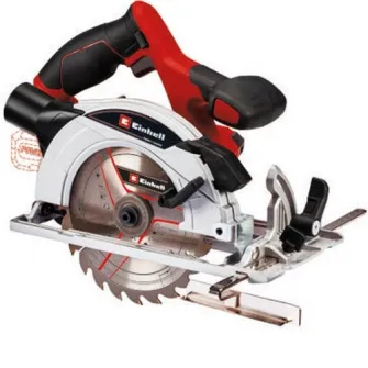 Fierastrau circular de mana pe acumulator Einhell TE-CS 18/165-1 Li - Solo, 18 V, tehnologia PXC, 4200 RPM, 165 mm x 20 mm lama taiere, 54 mm adancime maxima taiere, fara acumulator/incarcator