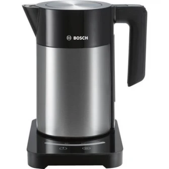 Fierbator apa Bosch TWK7203, 2200 W,1.7 L, setare 7 temperaturi, Keep Warm Function,Filtru anti-calcar detasabil, Negru/Inox