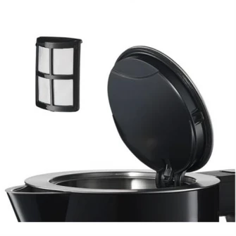 Fierbator apa Bosch TWK7203, 2200 W,1.7 L, setare 7 temperaturi, Keep Warm Function,Filtru anti-calcar detasabil, Negru/Inox
