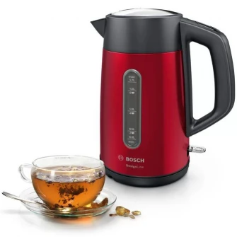 Fierbator Bosch Designline TWK4P434, 2400W, capacitate 1,7l, filtru anticalcar, rosu