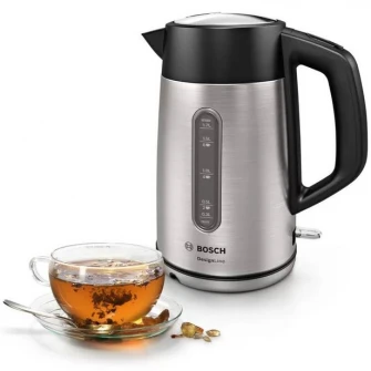 Fierbator Bosch Designline TWK4P440, 2400W, capacitate 1,7l, filtru anticalcar, inox