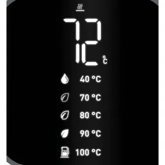 Fierbator electric TEFAL KO854830 Smart and Light 1800W, 1L, ecran digital de temperatura direct, cinci setari de temperatura, Negru