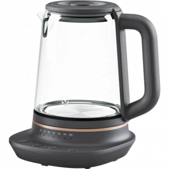 Fierbator Electrolux E7GK1-8BP, 2400W, set infuzor ceai inclus, sticla Schott, temperaturi predefinite 40-100 °C, Transparent
