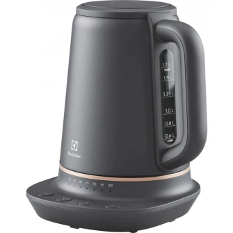 Fierbator Electrolux E7K1-6BP, 2400W, temperaturi predefinite 40-100 ° C, Metal Perlat Negru