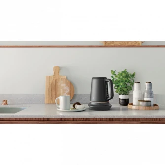 Fierbator Electrolux E7K1-6BP, 2400W, temperaturi predefinite 40-100 ° C, Metal Perlat Negru