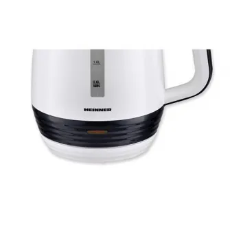 Fierbator Heinner HEK-17WH, 1.7 L, element incalzire inox, oprire automata, plastic, Negru/Alb