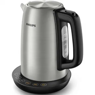 Fierbator Philips HD9359/90, 2200 W, 1.7 L, control temperatura, Negru