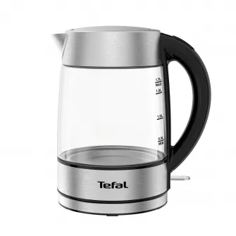 Fierbator Tefal Glass KI772D38, capacitate 1.7L, putere 2200 W, indicator luminos, argintiunegru