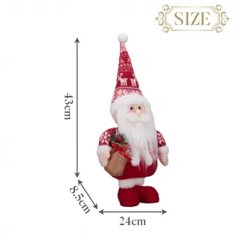 Figurina Mos Craciun Kring, 43 cm, Rosu