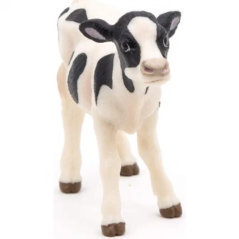 Figurina Papo - Animale de la ferma, Vitel alb cu negru