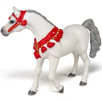 Figurina Papo - Cai si Ponei, Cal Arab alb de parada