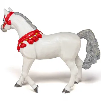 Figurina Papo - Cai si Ponei, Cal Arab alb de parada